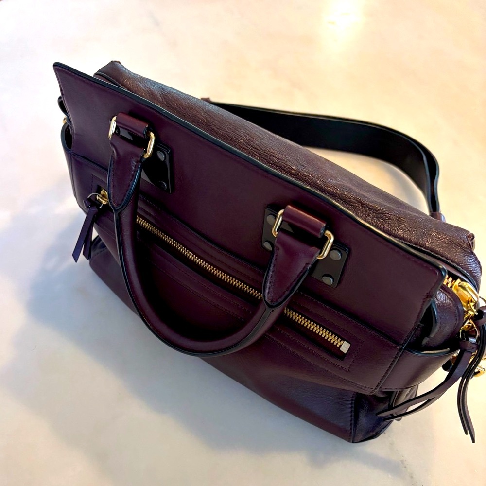 rag & bone Handbag/ Purse in Plum Color with Gold Hardware- Midsize